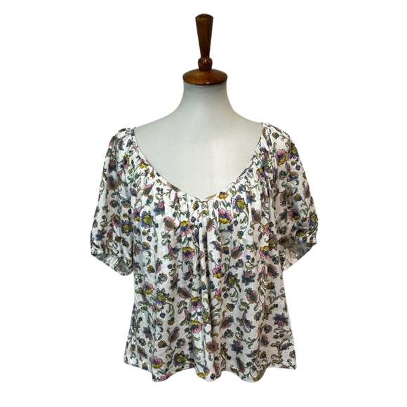 Boden Tops - NWT Boden Bohemian Blouse Tee Floral White Size 14